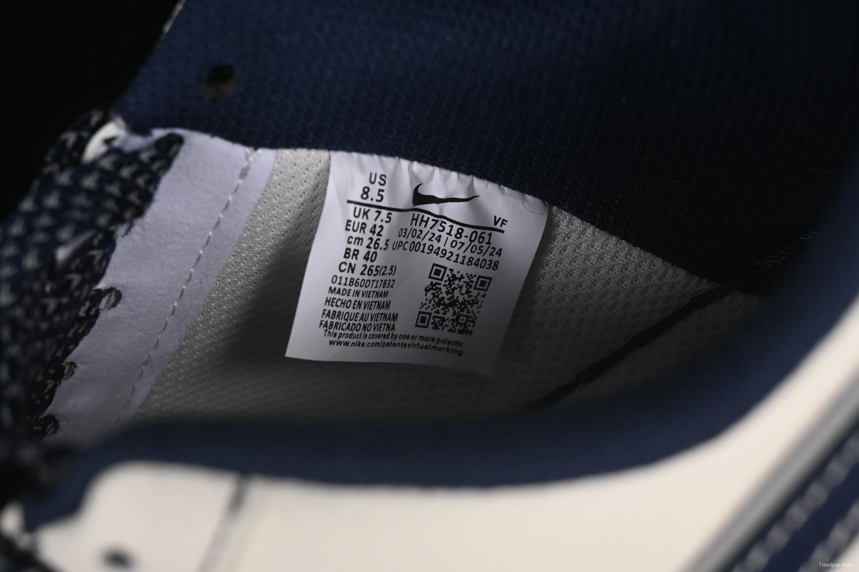 Nike Air Force 1 '07 Low Stussy Collaboration Dark Blue Mini Swoosh Casual Sneakers - HH7518-061