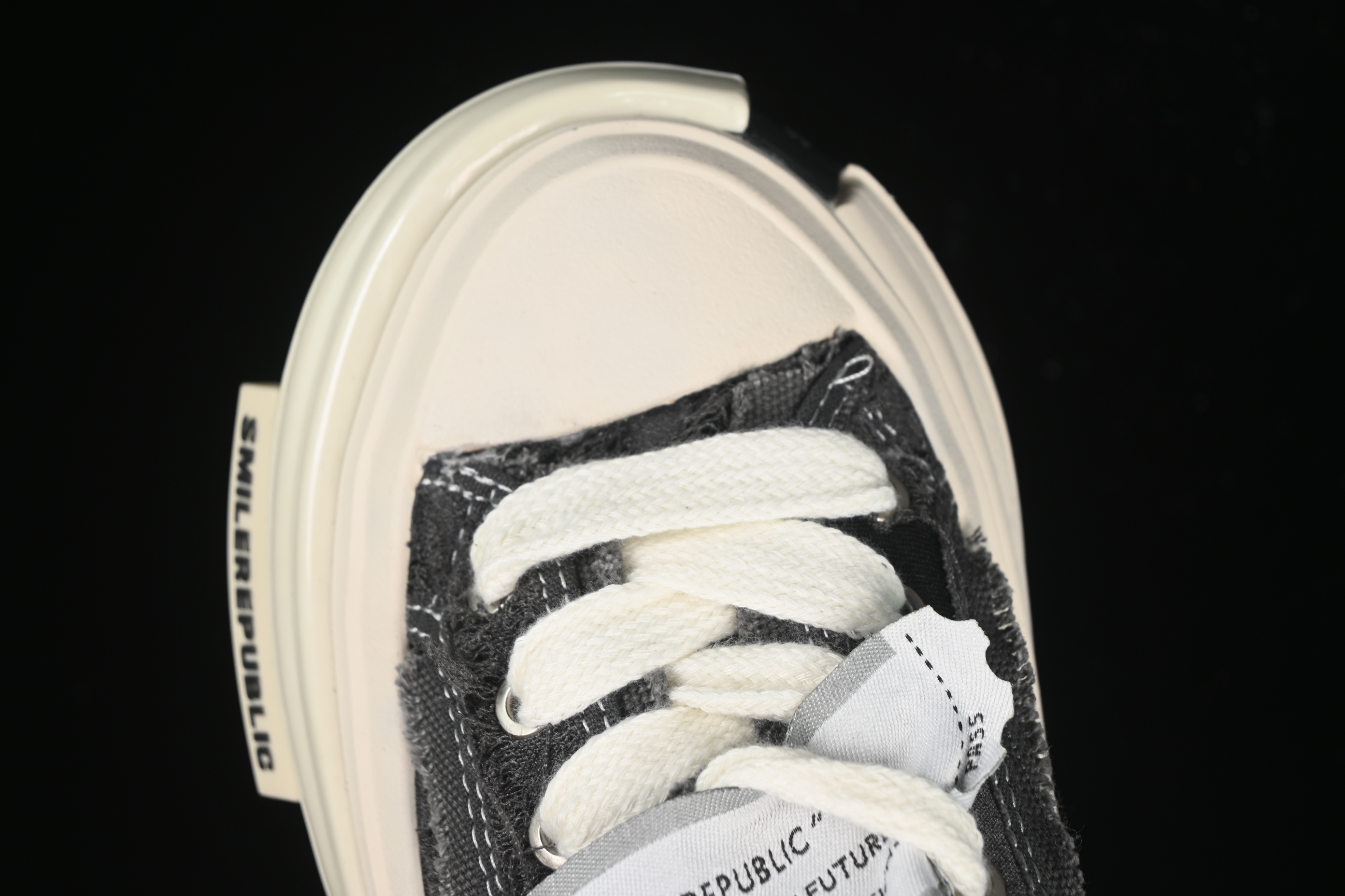 SMILEREPUBLIC INCEPTION Gray Fringe 70s Low-Top Canvas Casual Shoes - G.D4