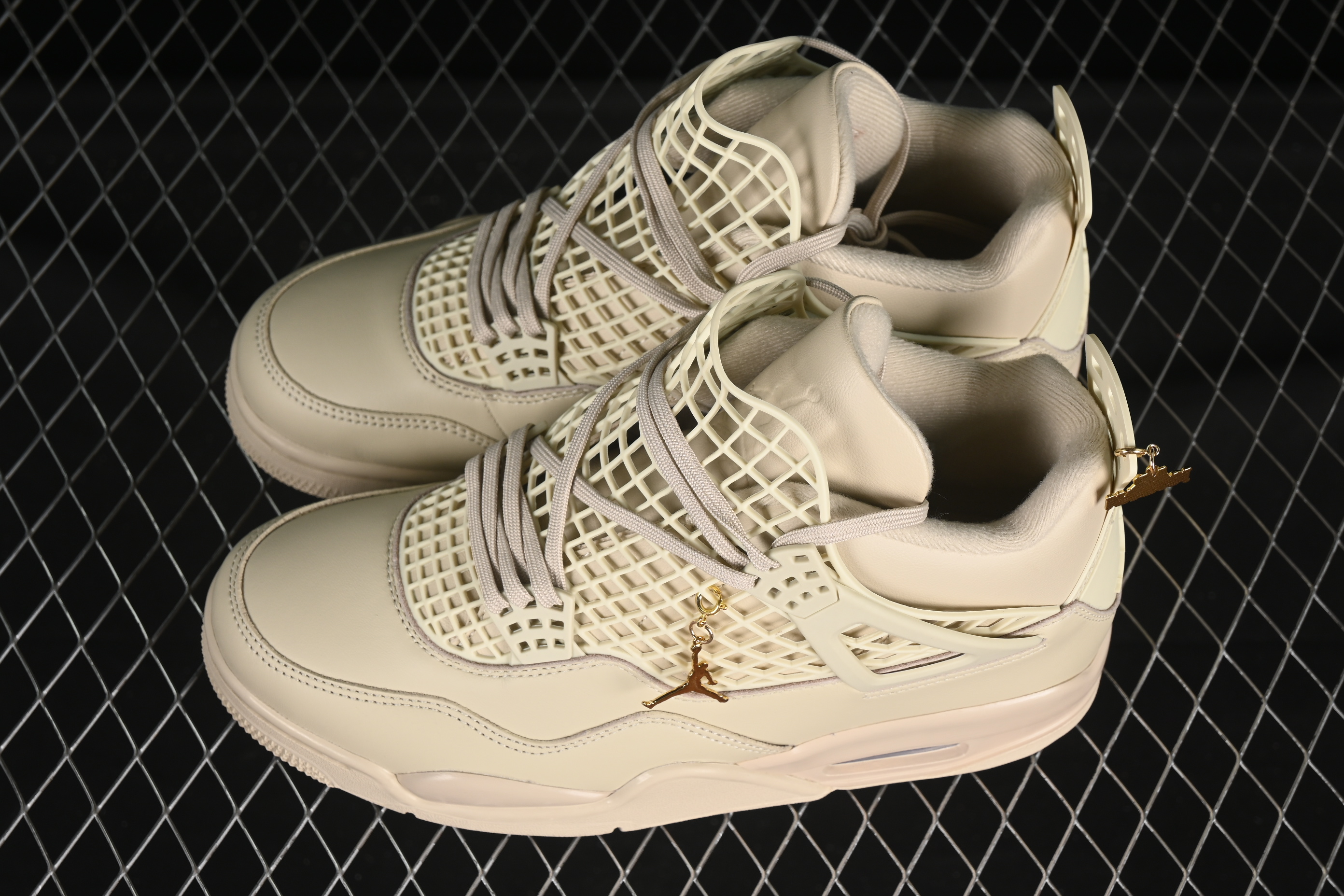 Nike Air Jordan 4 Retro Basketball Shoes in Rattan with NET Design - FN7251-200