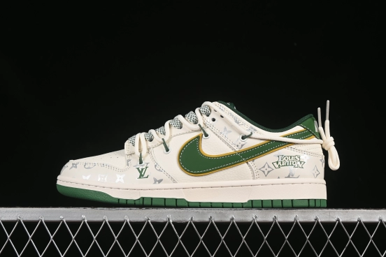 Nike SB Dunk Low LV Collaboration Strap Green Swoosh Anniversary Custom Low-Top Casual Skate Shoes - DM6868-103