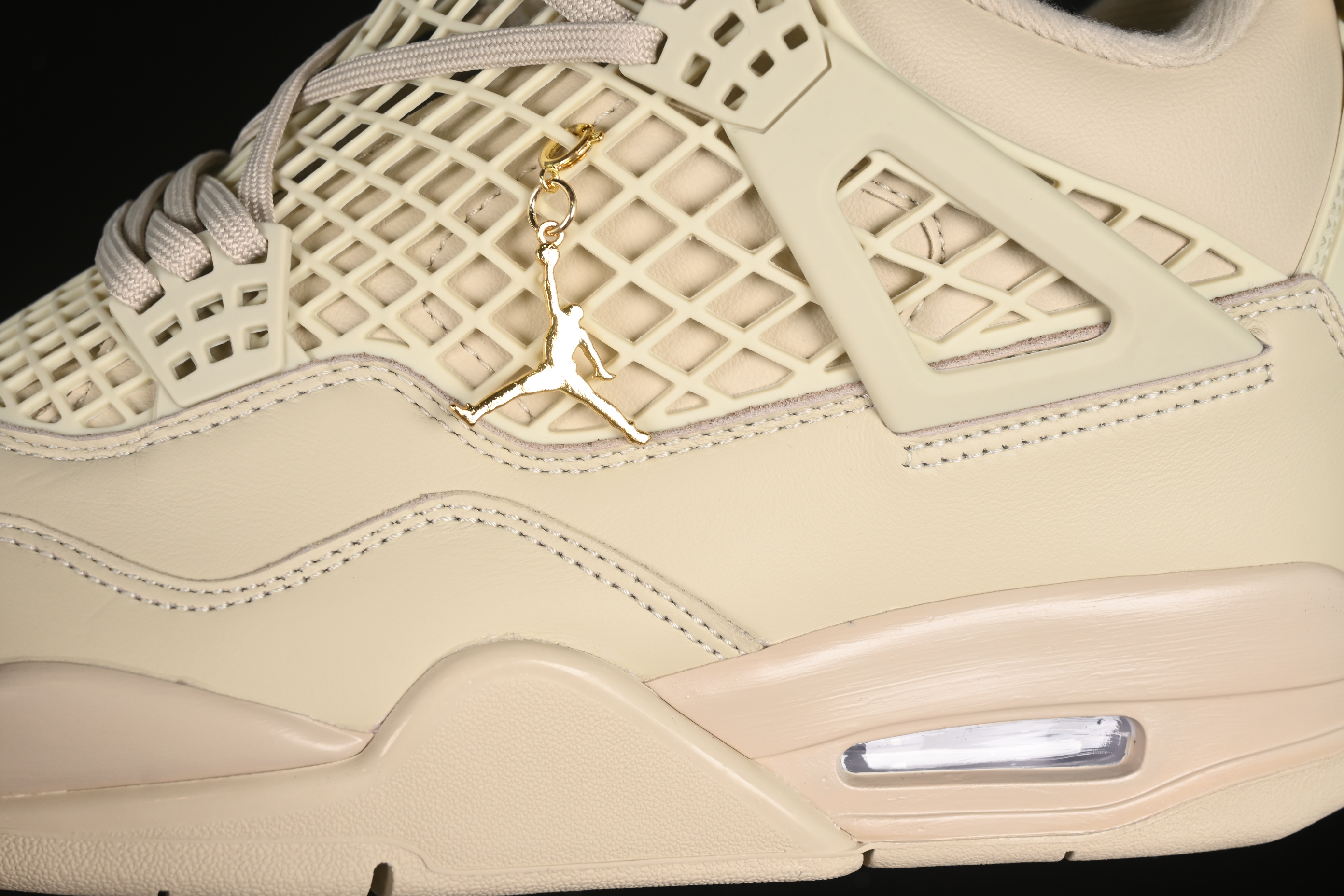 Nike Air Jordan 4 Retro Basketball Shoes in Rattan with NET Design - FN7251-200