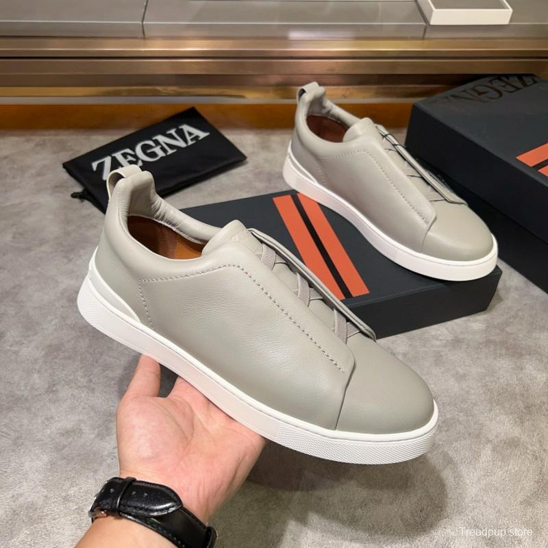 2024 Men Ermenegildo Zegna White Leather Sneakers MJ00280