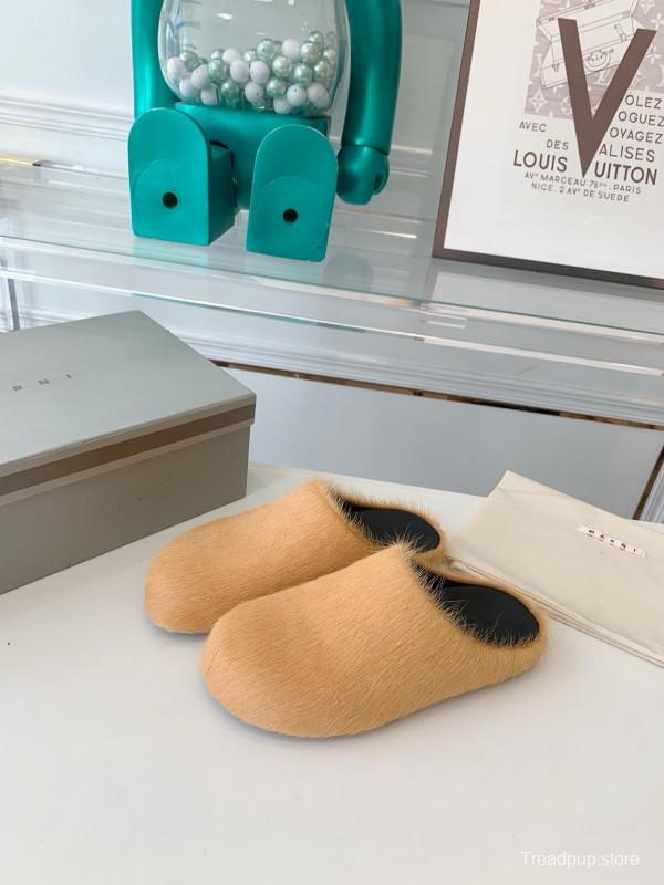 2024 Unisex Marni Beige Haircalf Loafers MJ00320