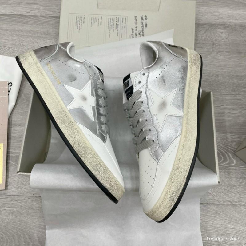 2024 Unisex GGDB White Silver Leather Low Top Sneakers MJ00260