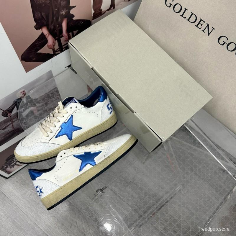 2024 Unisex GGDB White Blue Leather Sneakers MJ00260