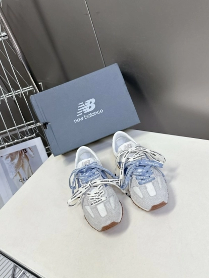 2025 Unisex New Balance Grey White Mesh Suede Running Sneakers