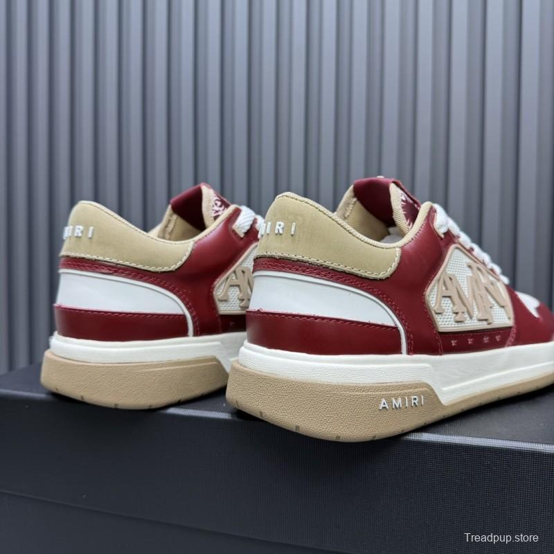 2025 Unisex Amiri Red White Beige Leather Sneakers MJ00360