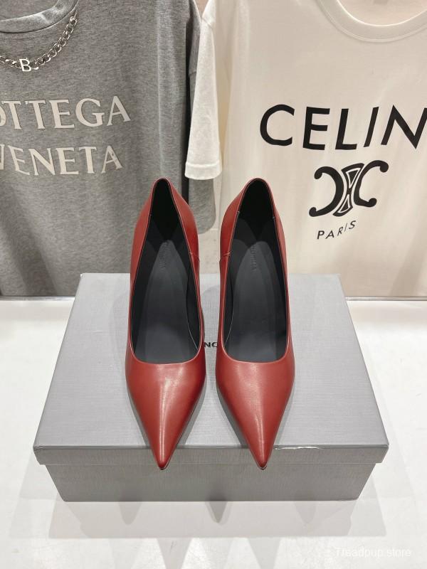 2025 Women Balenciaga Brown Leather High Heels