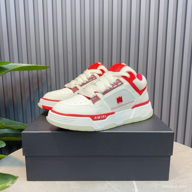 2024 Unisex Amiri White Red Leather Sneakers MJ00360