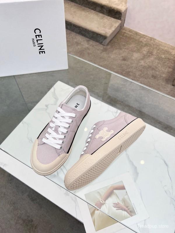 2025 Women Celine Light Grey Canvas Sneakers LY00210