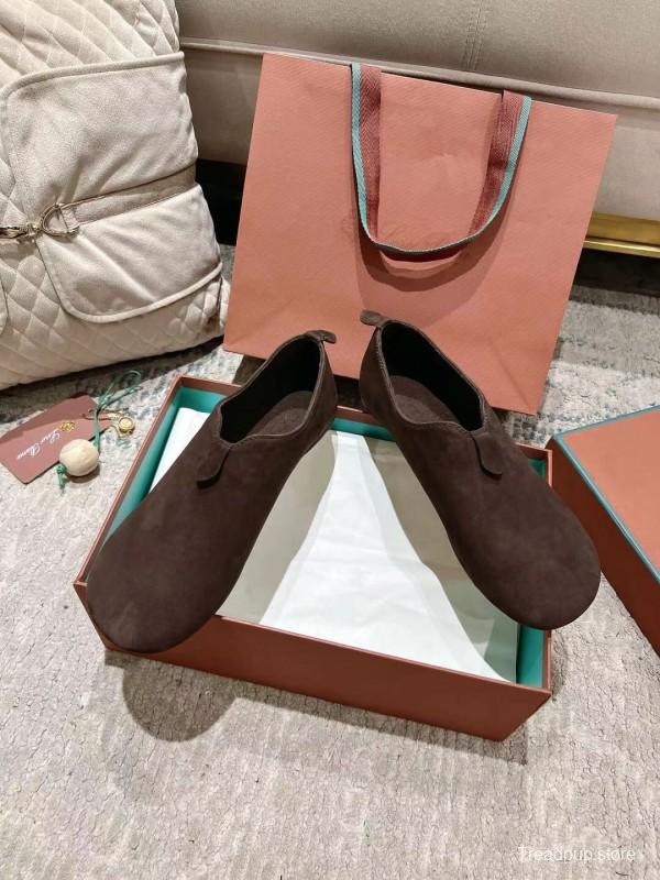 2025 Women LP Dark Brown Suede Loafers LY00300