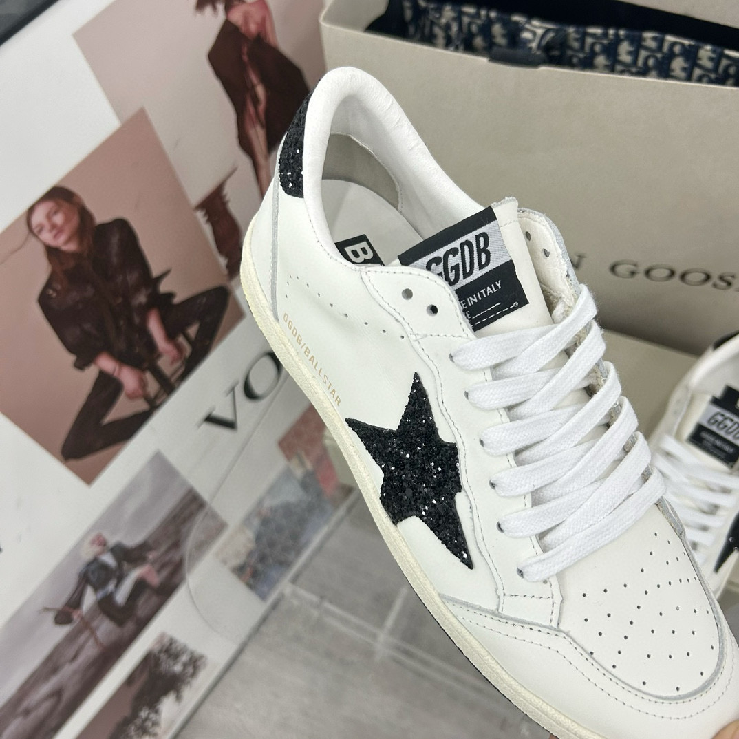 2024 Unisex GGDB White Black Leather Low Top Sneakers MJ00260