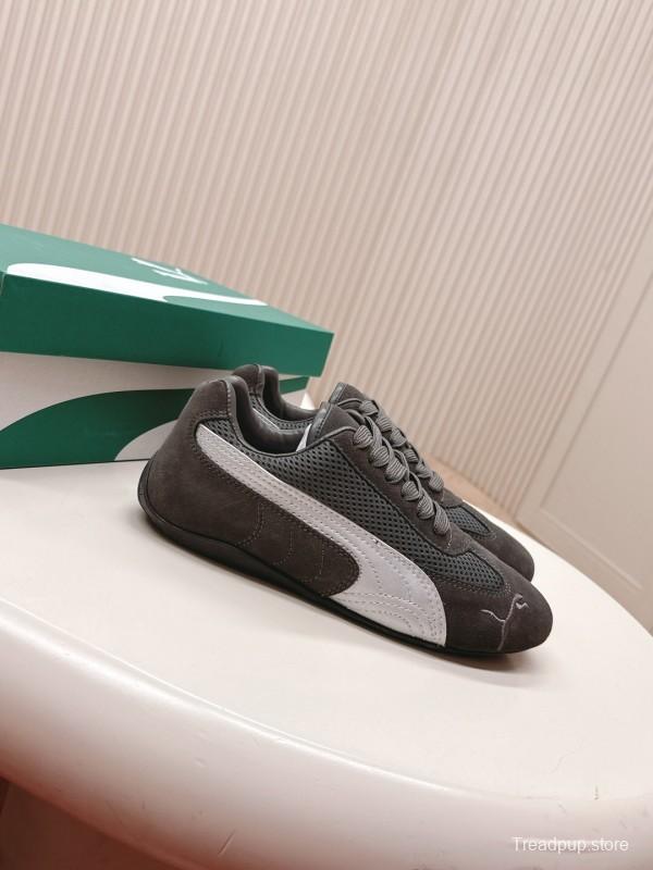 2025 Women Puma Grey White Suede Mesh Sneakers LY00280