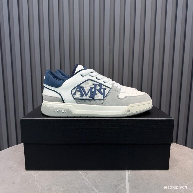 2025 Unisex Amiri White Grey Blue Leather Suede Sneakers MJ00360
