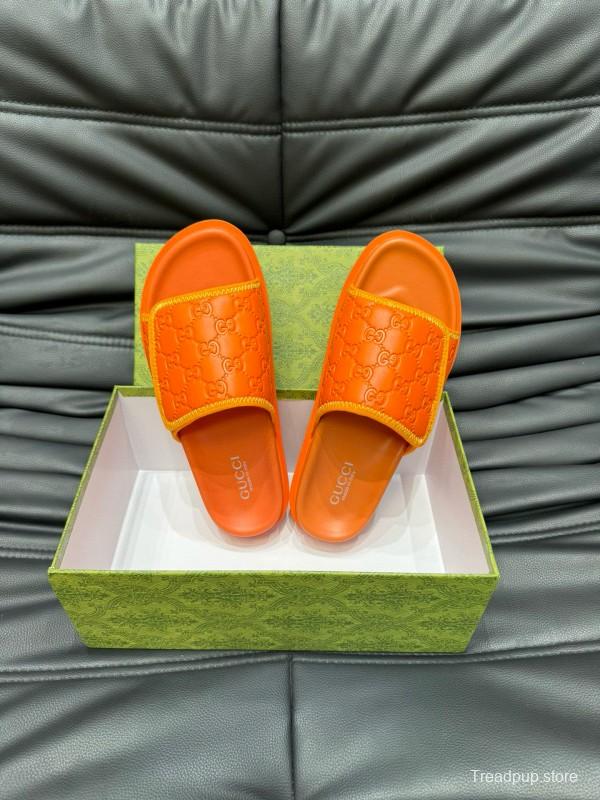 2024 Gucci Orange Synthetic Slippers MJ00200