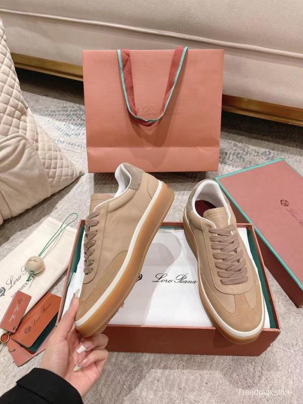 2025 Unisex Le Parmentier Beige Cream Leather Sneakers High Version LY00320(F)/LY00330(M)