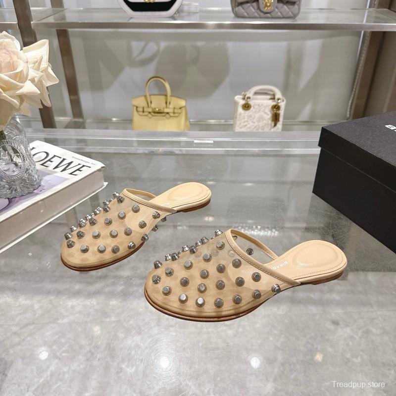 2025 Slippers Alexander Wang Beige Leather Studded LY00310