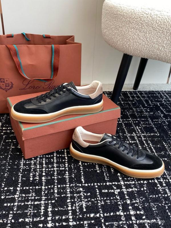2024 Men Le Parmentier black suede leather casual sneakers MJ00320