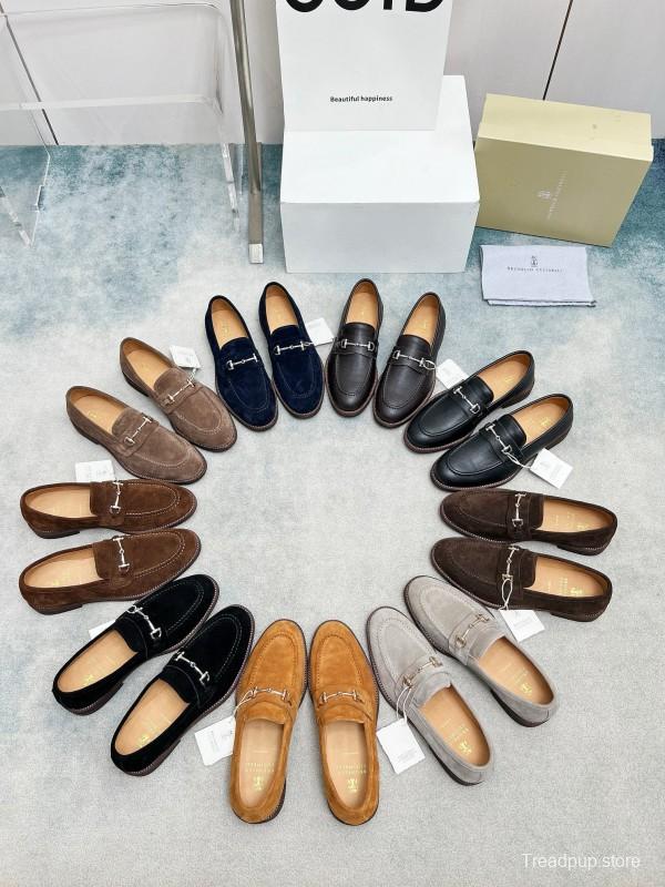 2024 Men Brunello Cucinelli Black Leather Loafers