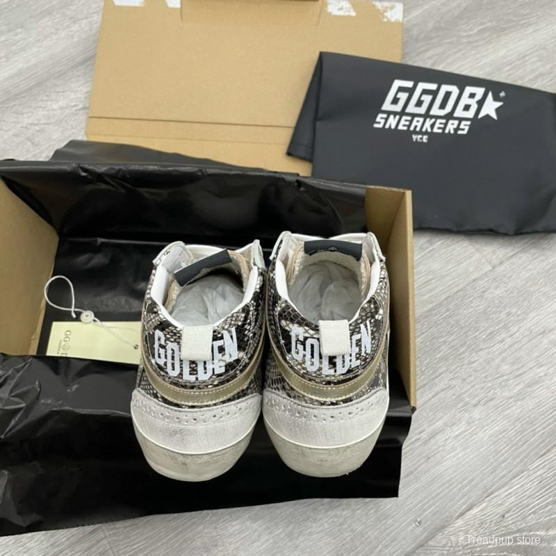 2024 Unisex GGDB White Purple Snake Leather High Top Sneakers MJ00300