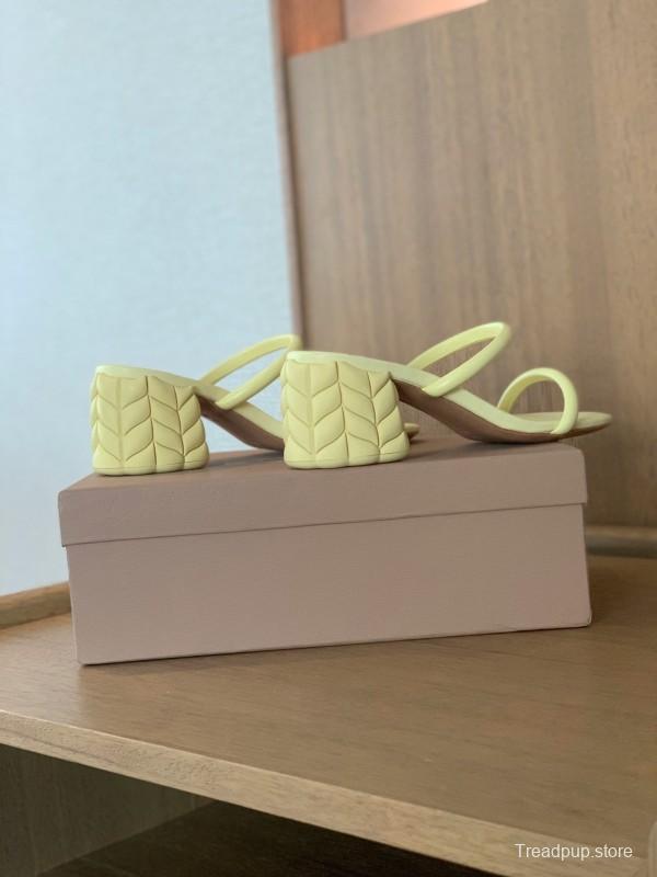 2025 Women Gianvito Rossi Yellow Leather Sandals