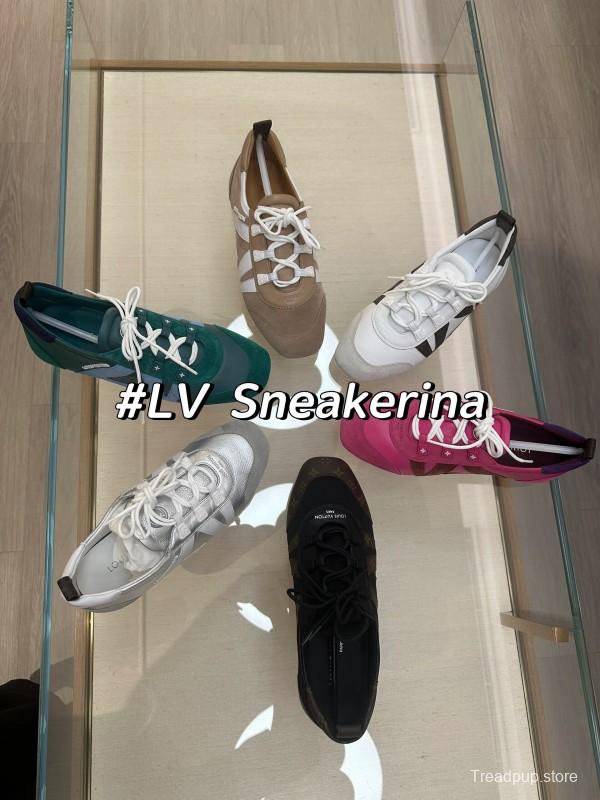 2025 Unisex Louis Vuitton Black Brown Canvas Leather Sneakers LY00340