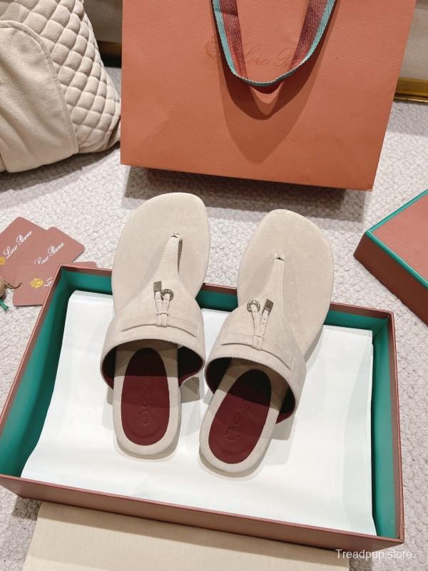 2025 LP Beige Suede Slippers LY00250