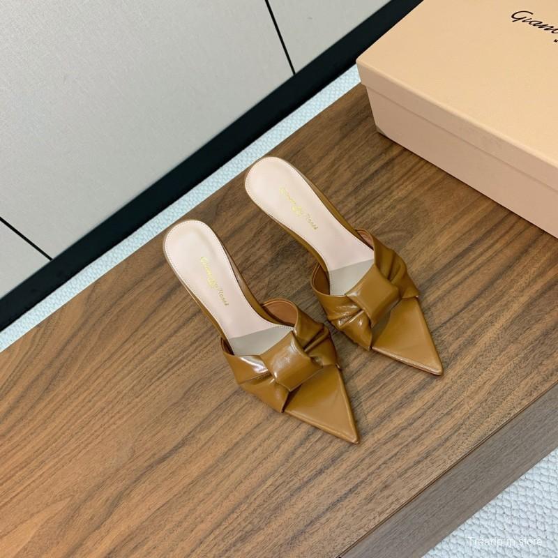 2025 Women Gianvito Rossi Brown Leather Stiletto Heels