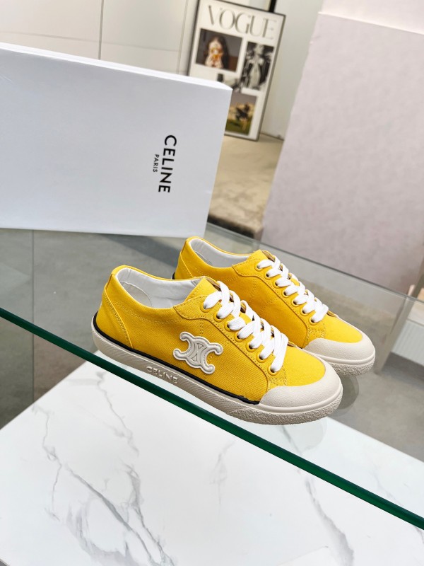 2025 Women Celine Yellow Canvas Sneakers LY00210