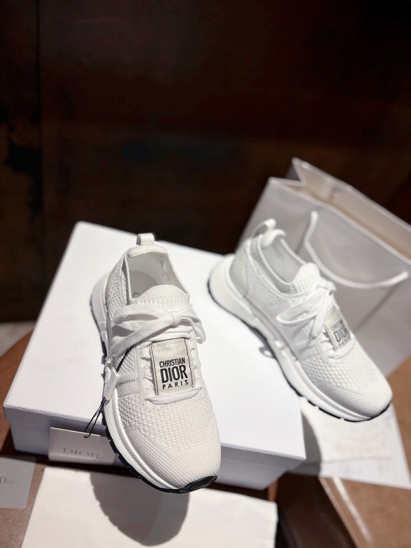 2025 Unisex Dior White Knit Mesh Sneakers LY00260