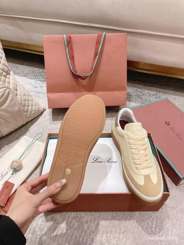 2025 Unisex Le Parmentier Cream Beige Suede Leather Sneakers LY00320(F)/LY00330(M)