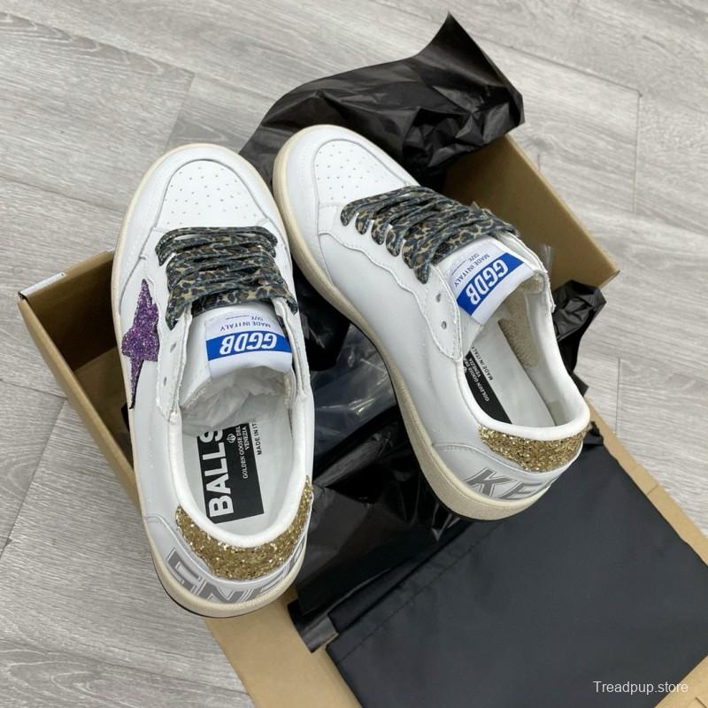 2024 Unisex GGDB White Purple Gold Leather Suede Sneakers MJ00260