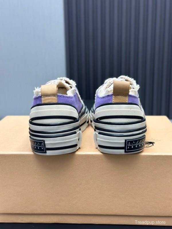 2025 Unisex XVESSEL Purple White Canvas Plimsolls Vulcanized AS00240