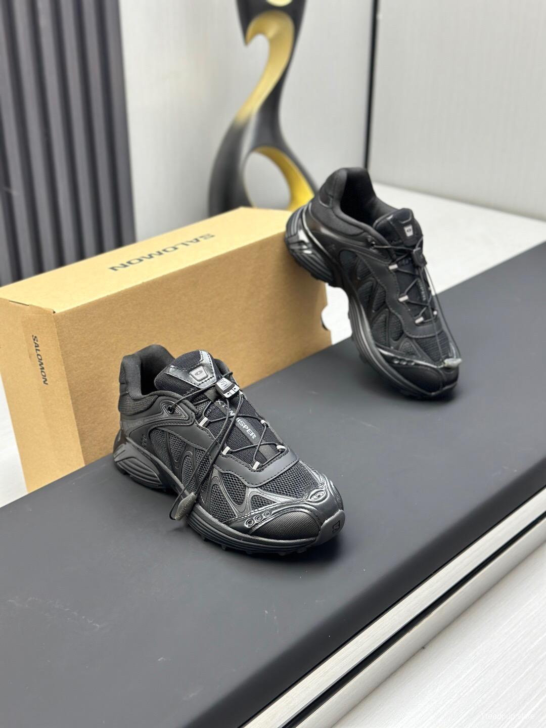 2025 Unisex SALOMON Black Leather Mesh Outdoor Casual KFY00320