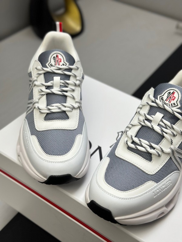 2025 Unisex Moncler White Grey Black Nylon GORE-TEX Trailgrip GTX Outdoor Sneakers KFY00390