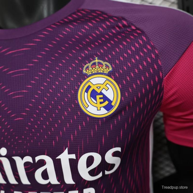 Player Version 25/26 Real Madrid Purple Pink with Geometric Wave Pattern Jersey