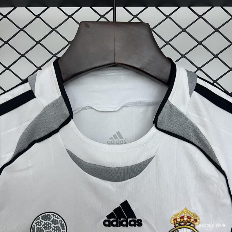 Retro 06/07 Kids Real Madrid Home Size 16-28 Jersey