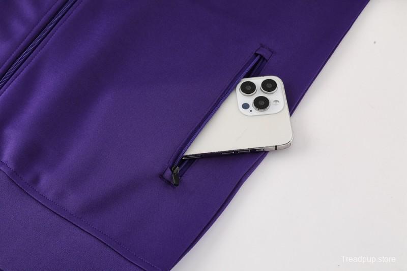 25/26 Real Madrid Purple Full Zipper Jacket +Long Pants