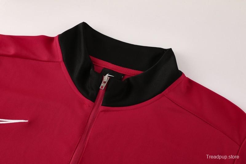 2025 Nike Red Full Hoodie Zipper Jacket +Long Pants