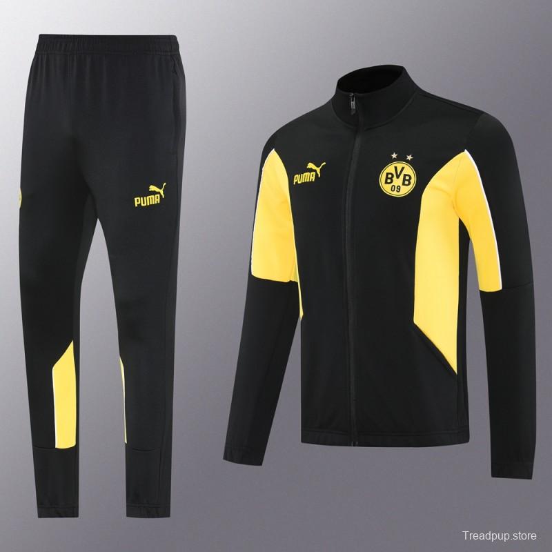 25/26 Borussia Dortmund Black/Yellow Full Zipper Jacket +Long Pants