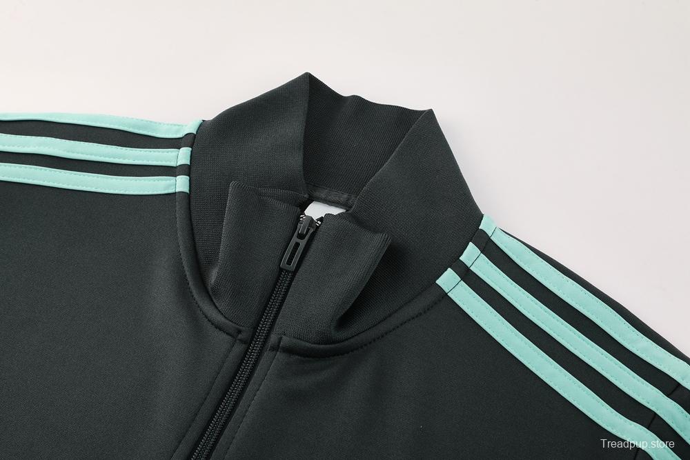 2025 Adidas Dark Grey Full Zipper Jacket +Long Pants