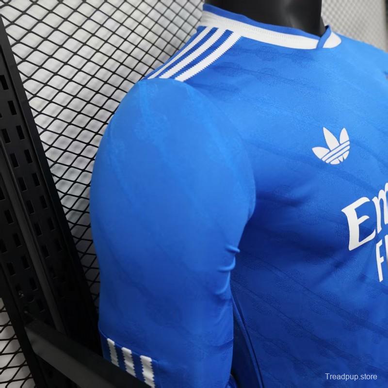 Player Version 25/26 Real Madrid Third Blue Long Sleeve Jersey