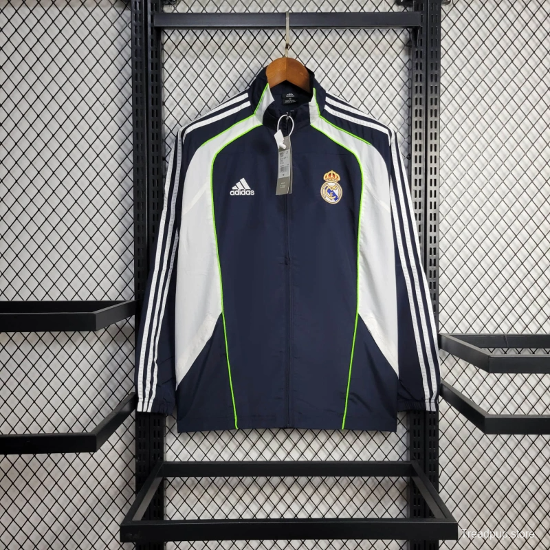25/26 Real Madrid Jacket Navy/White Windbreaker