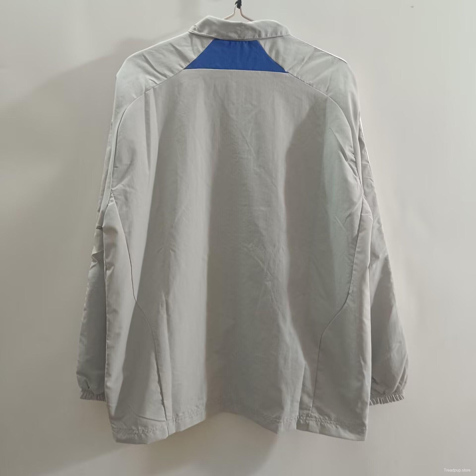 25/26 Adidas FC Bayern Munich Vintage Track Jacket - Silver/Blue Classic Edition Windbreaker