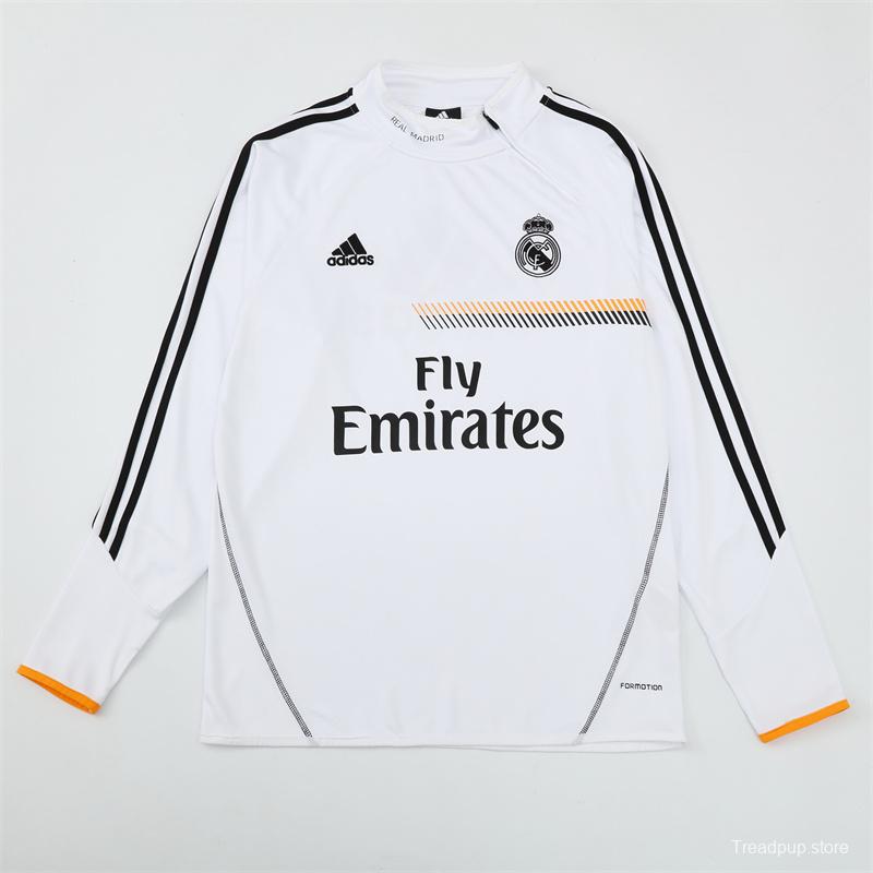 Retro 13/14 Real Madrid White Half Zipper Jacket