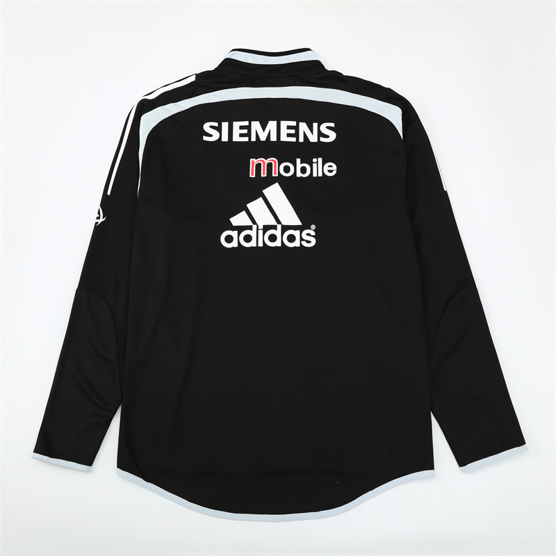 Retro 04/05 Real Madrid Black Half Zipper Jacket