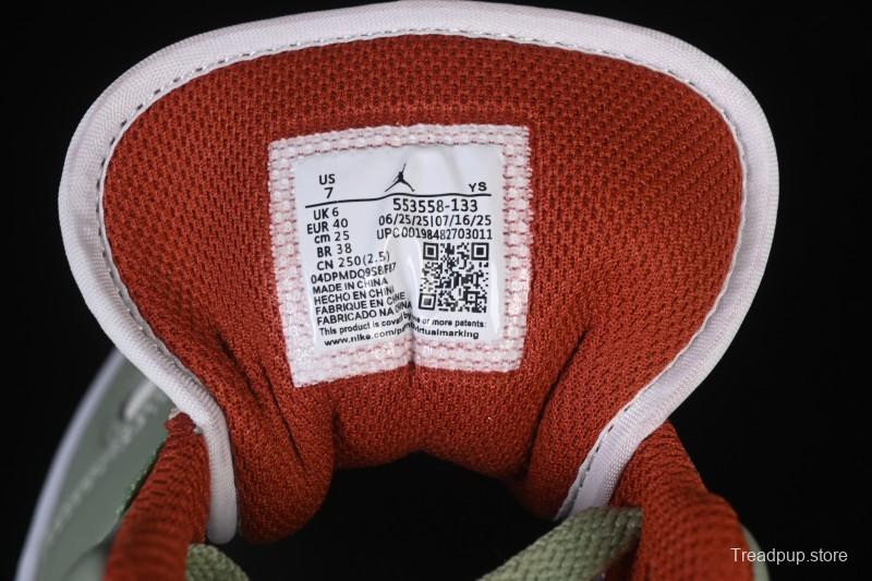 Nike Air Jordan 1 Low AJ1 White Green Red Low-top Casual Skate Shoes - 553558-133