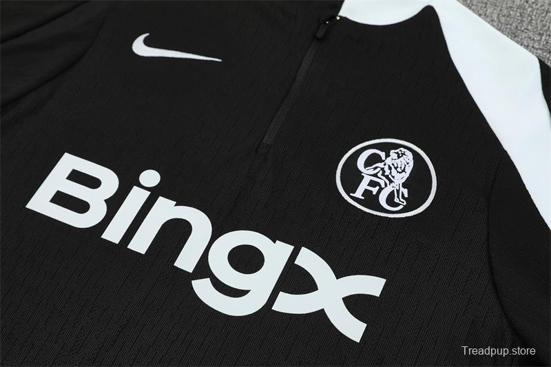 Player Version 25/26 Chelsea Black T90 Half Zipper Jacket+Long Pants