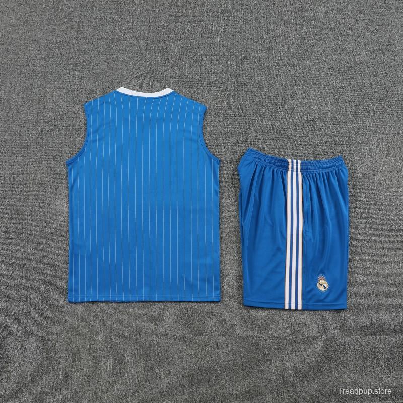 25/26 Real Madrid Adidas Original Blue Vest Jersey+Shorts