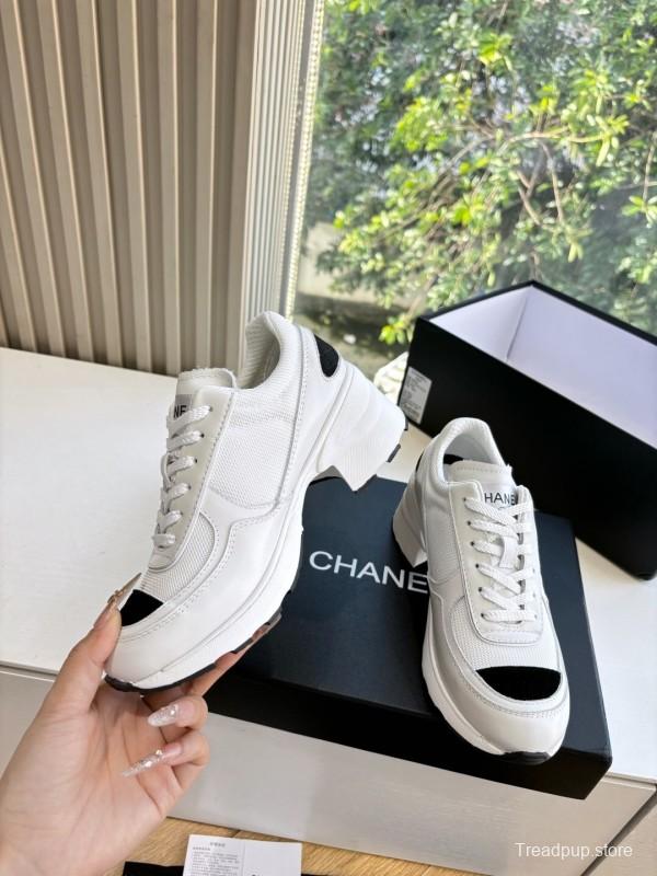 Chanel 2025 SS New Arrival High-Heel Two-Tone Casual Sneakers - KFY00320